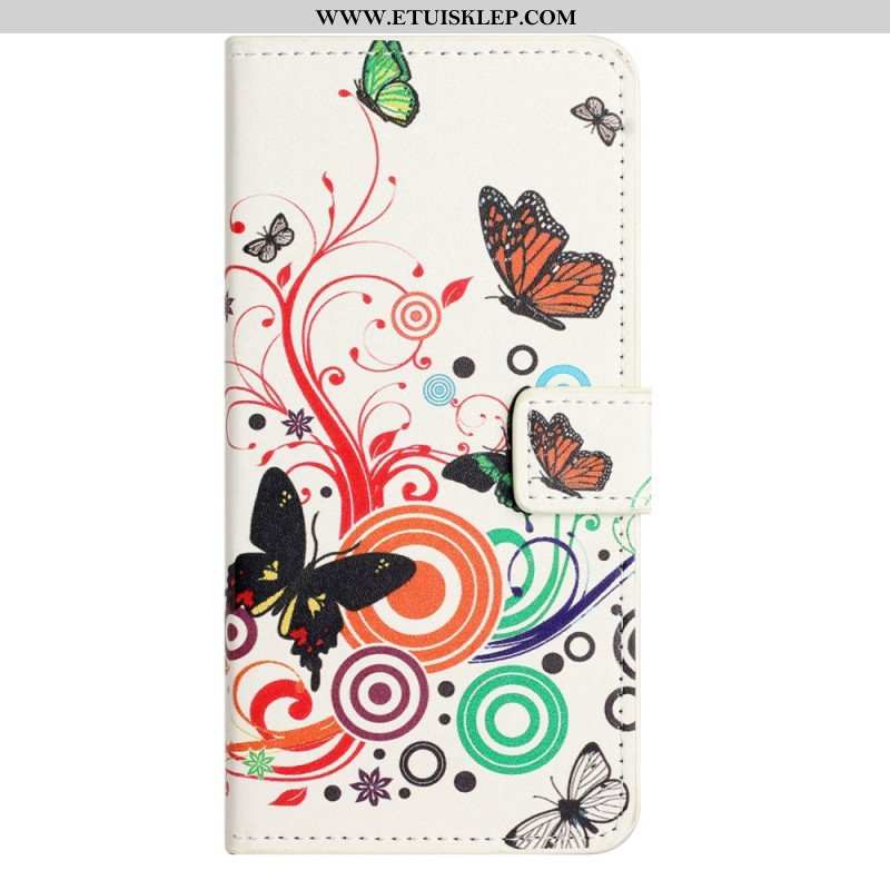 Obudowa Etui Na Telefon do iPhone 14 Pro Czarno-białe Motyle